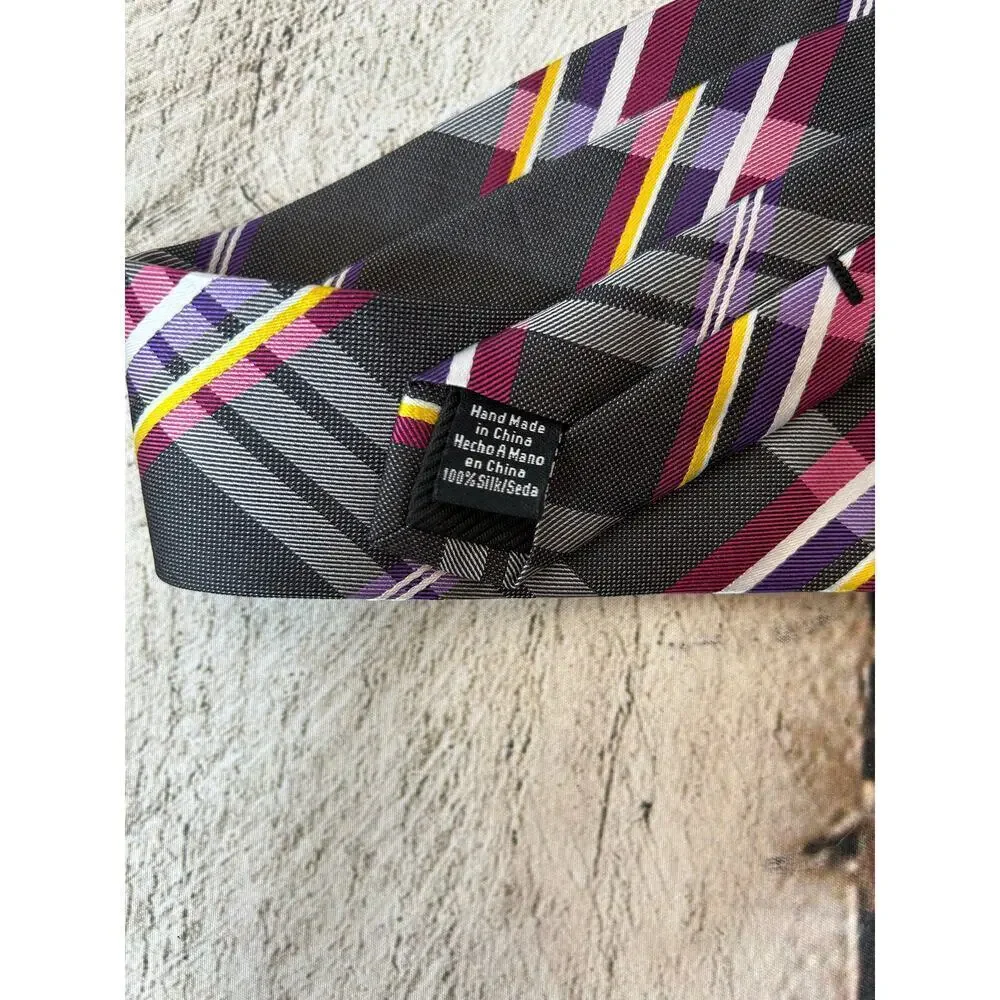 BEN SHERMAN Men’s Plaid 100% Silk Tie